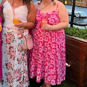 Boden Pink Ivy Tie Front Midi Dress, 16/18R